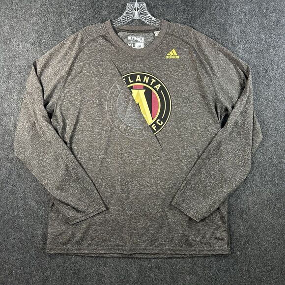 Adidas Climalite Atlanta United Ultimate Tee Shirt Men’s XL Gray Long Sleeve - Picture 1 of 6